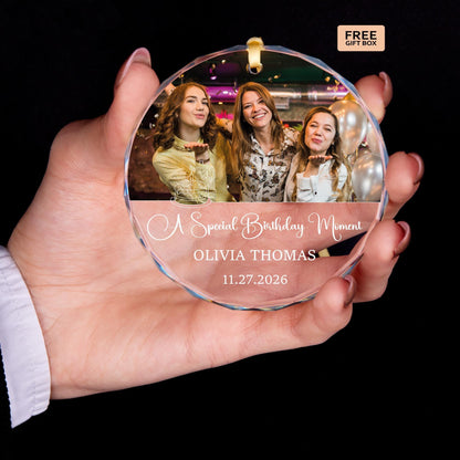Birthday memory photo ornament