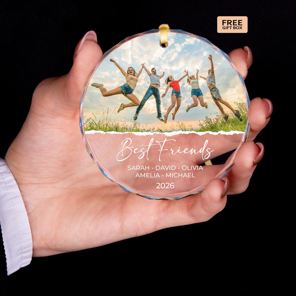Bestie gift photo Christmas ornament