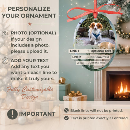 Pet loss keepsake ornament with name and years