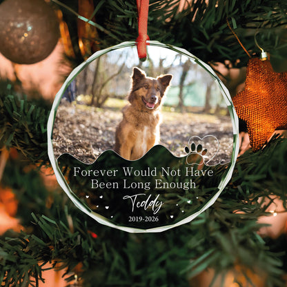 Dog remembrance glass Christmas ornament with photo