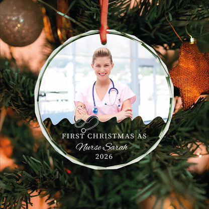 Medical graduate gift glass Christmas ornament