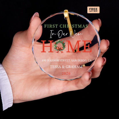 New house keepsake ornament with names and year