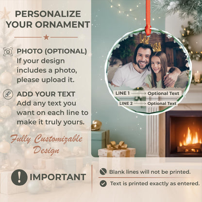 Family photo Christmas ornament for mom