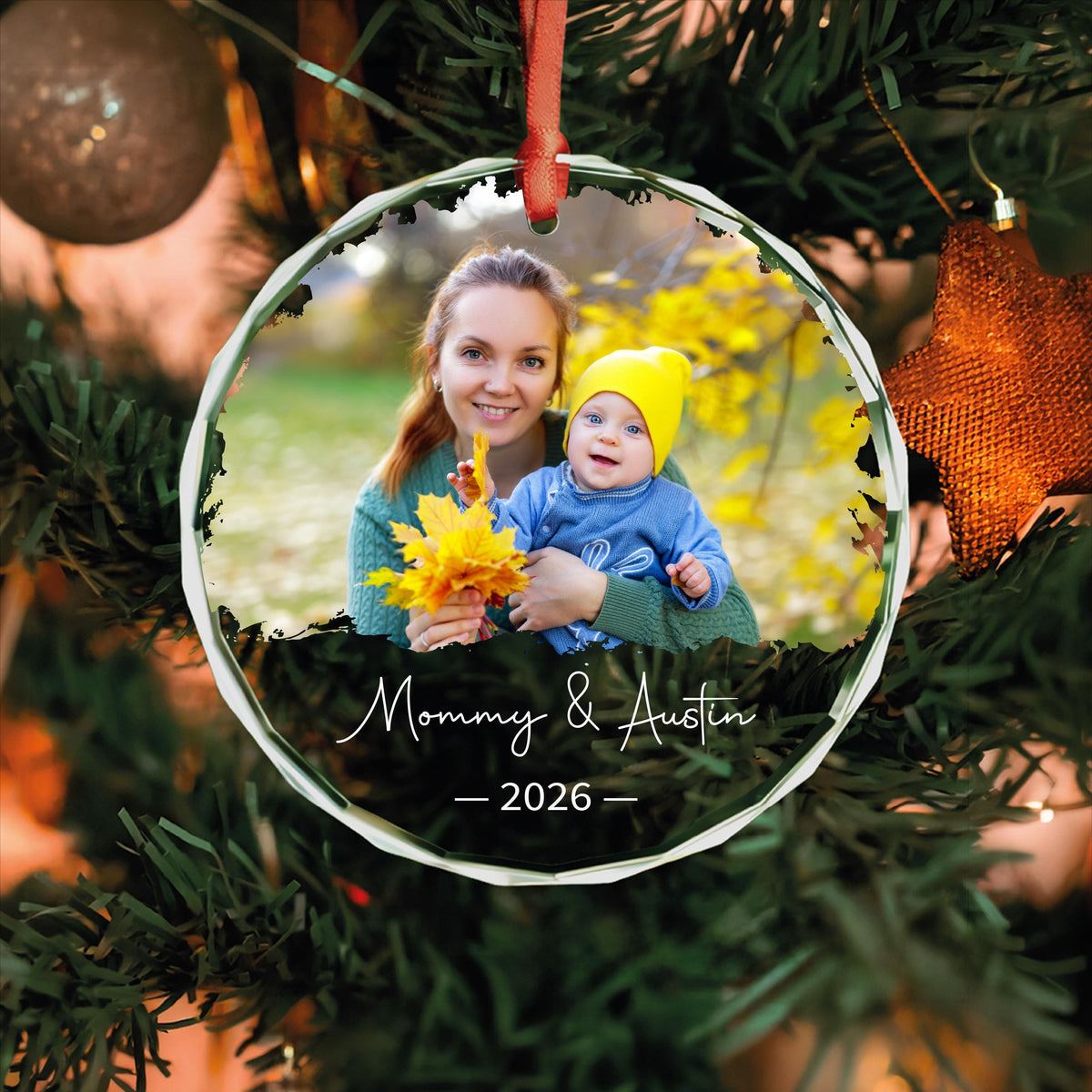 Mom and me photo keepsake ornament