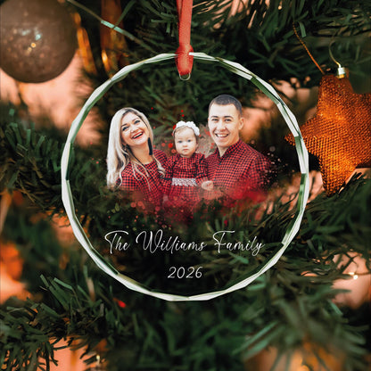 Mom and daughter photo keepsake Christmas ornament