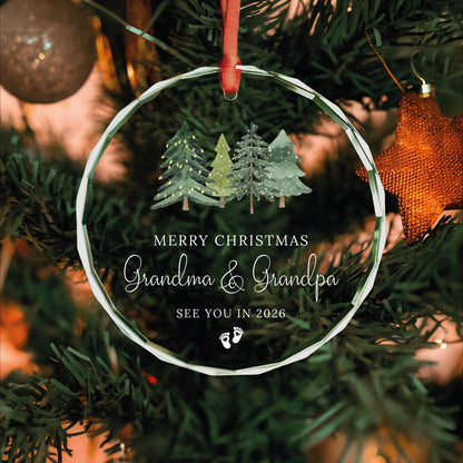 New grandparents gift glass Christmas ornament
