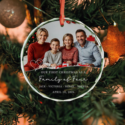 New parents first Christmas photo keepsake ornament