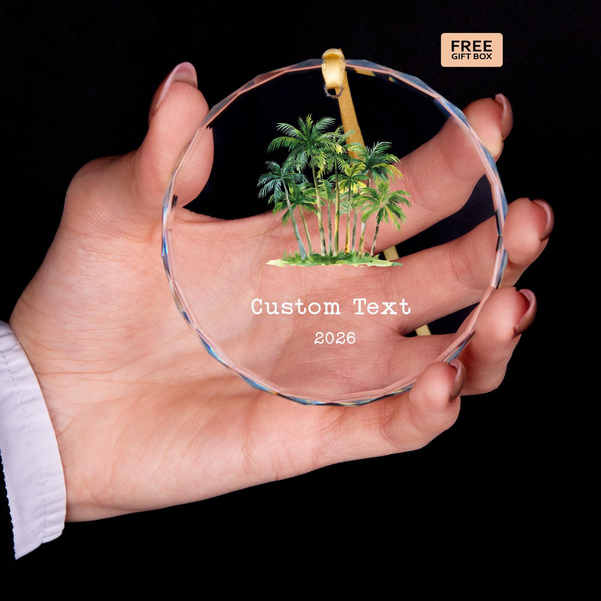 Palm tree vacation keepsake ornament