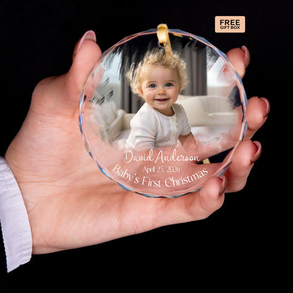 Baby picture first Christmas keepsake ornament