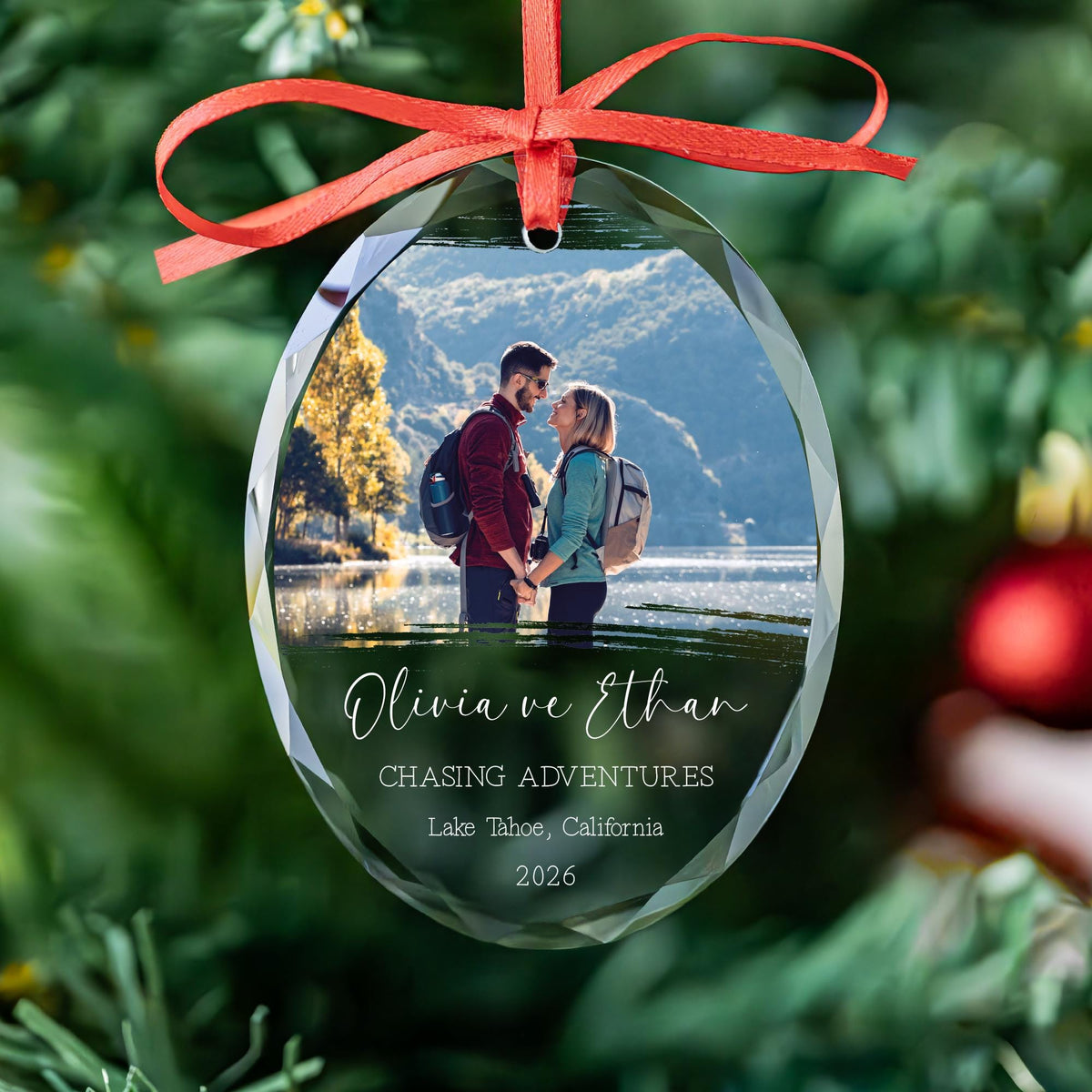 Trip memory glass Christmas ornament