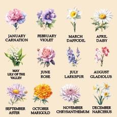 Grandma garden birth flower Christmas ornament