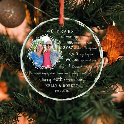 Anniversary ornament with years of marriage in numbers