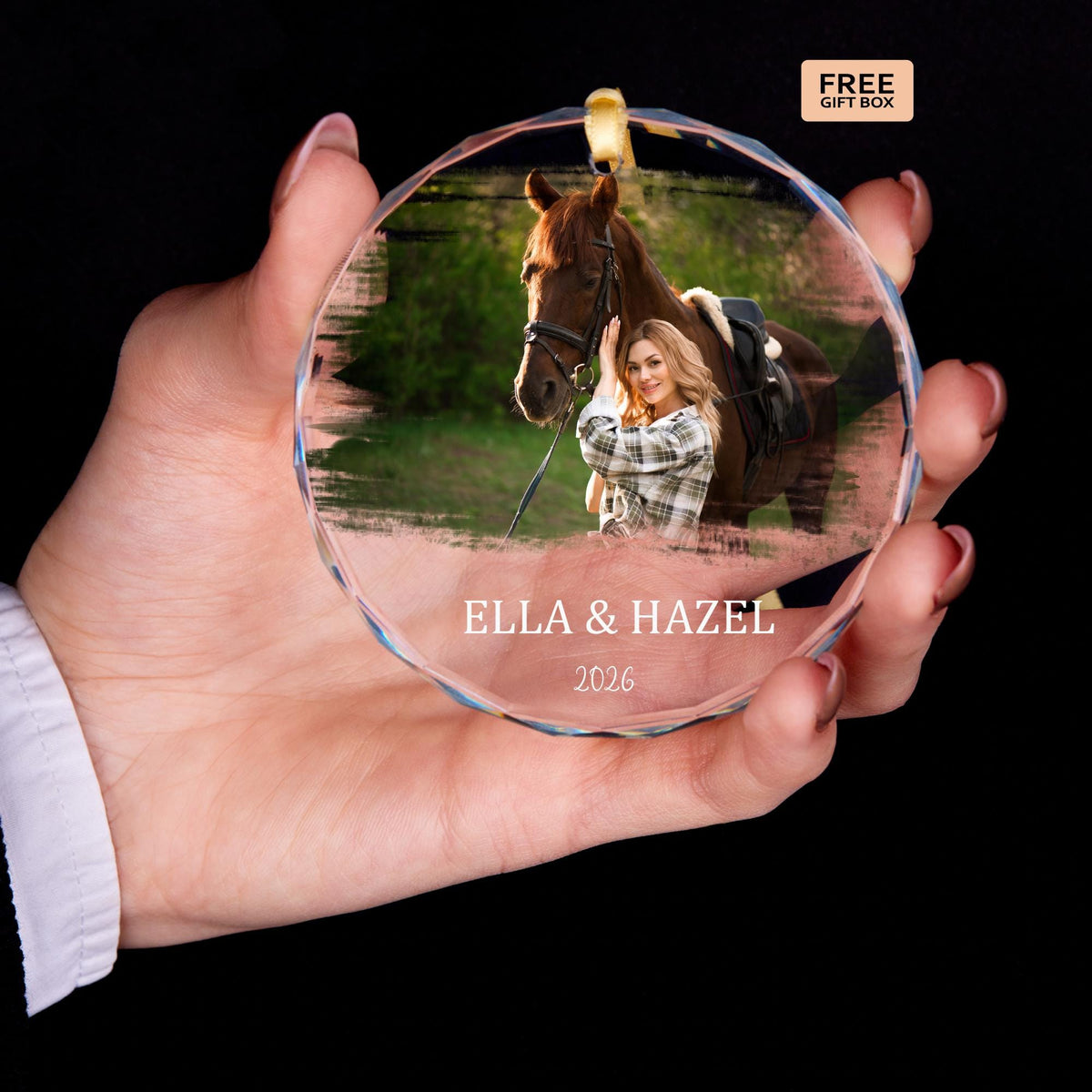 Horse and rider Christmas ornament gift