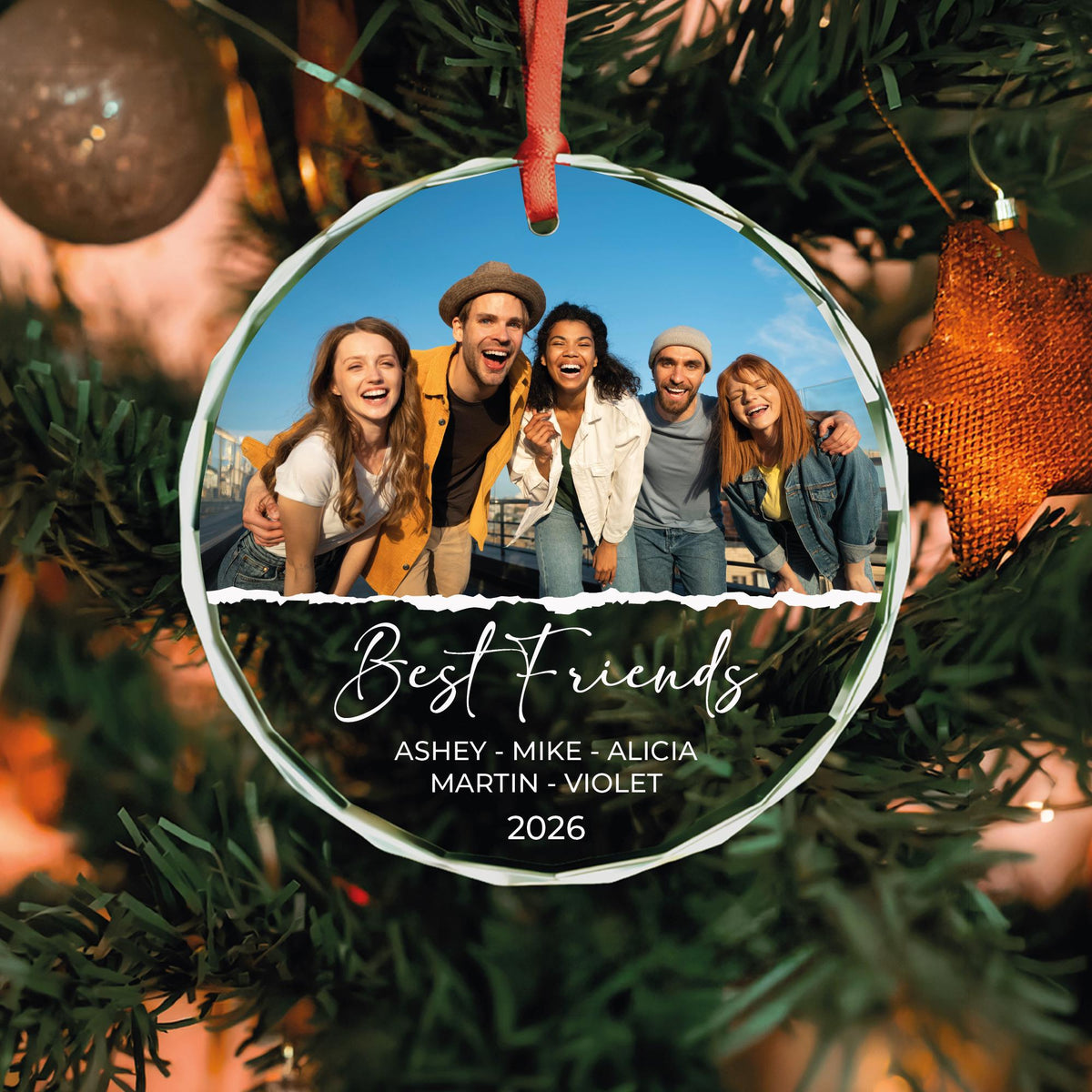 Friends keepsake glass Christmas ornament