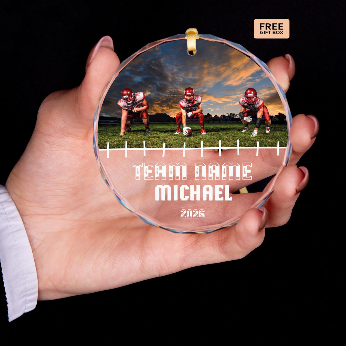 Football team ornament for players and coaches