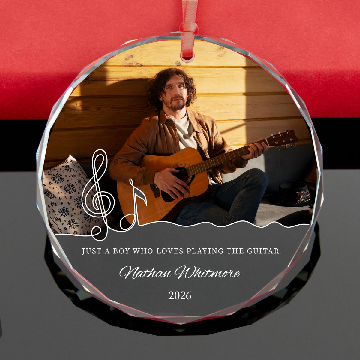 Piano student gift photo ornament
