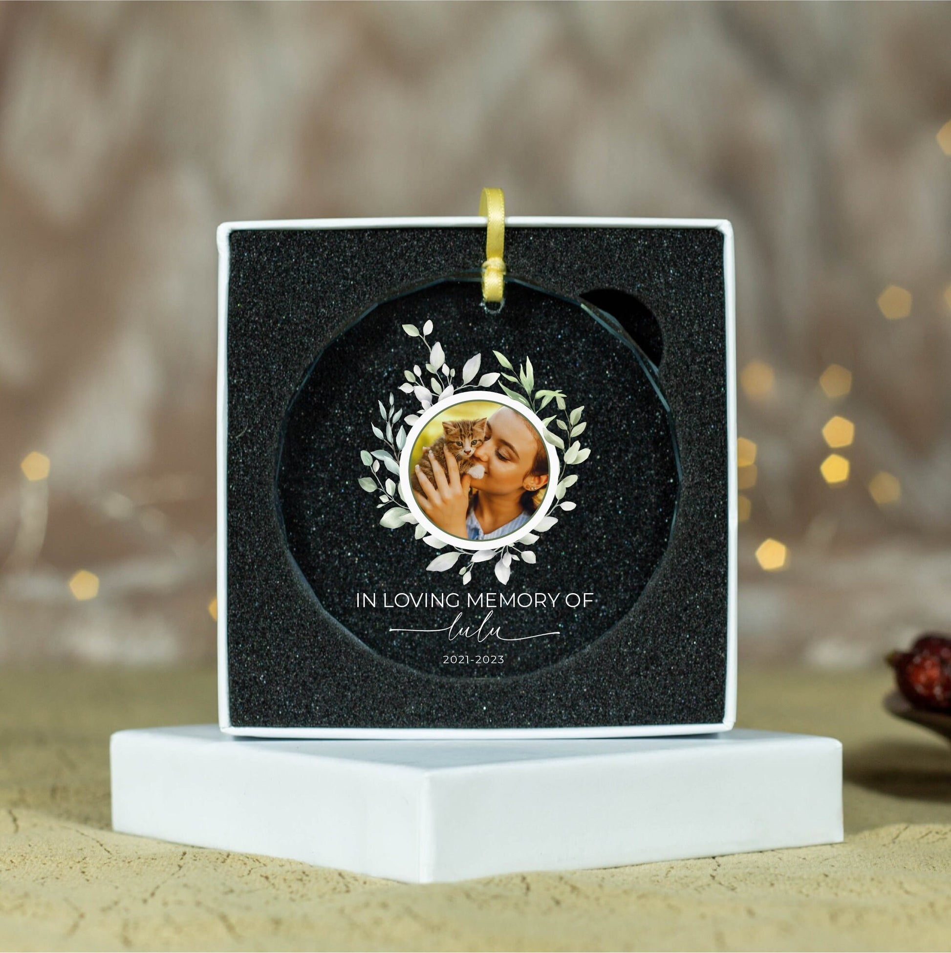 Photo Pet Memorial Ornament • Cat Loss Gift • Dog Memorial Ornament