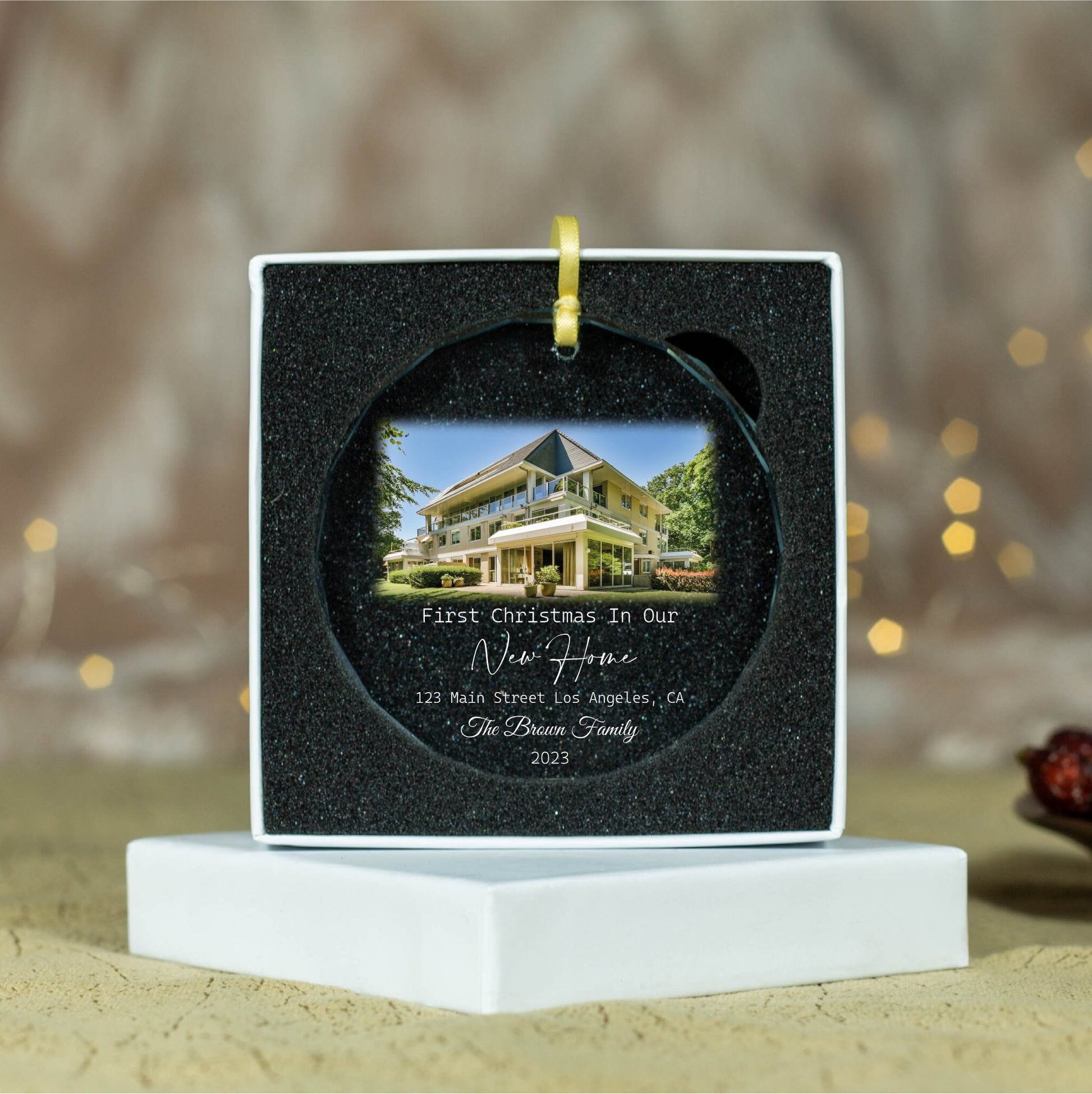 Personalized New Home Photo Ornament • Realtor Client Gift